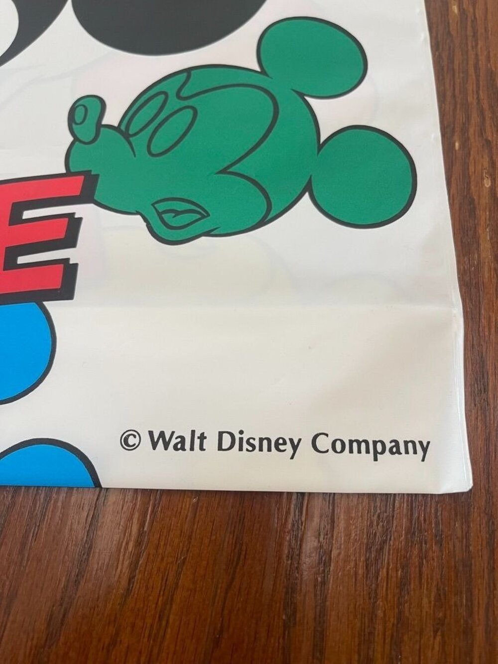 Vintage Mickey Mouse Drawstring Bag Lucky Corporation Japan NOS Soft Matte Vinyl - Picture 3 of 7